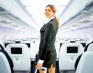 Flight attendant short skirt